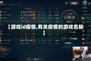 【游戏id疫情,有关疫情的游戏名称】