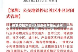 近期疫情严重/近期疫情严重的城市