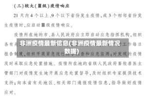非洲疫情最新信息(非洲疫情最新情况数据)