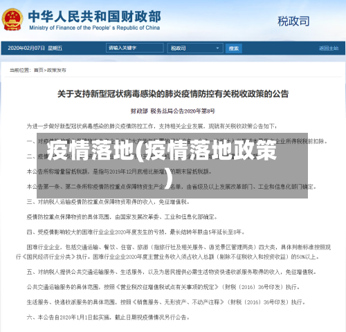 疫情落地(疫情落地政策)-第1张图片