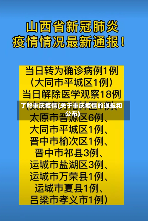 了解重庆疫情(关于重庆疫情的通报和公布)-第2张图片