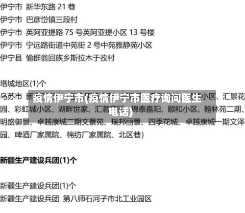 疫情伊宁市(疫情伊宁市医疗询问医生电话)-第1张图片